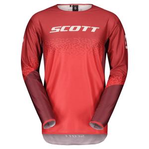 Motocross φανέλα Scott PODIUM PRO κόκκινο-γκρι
