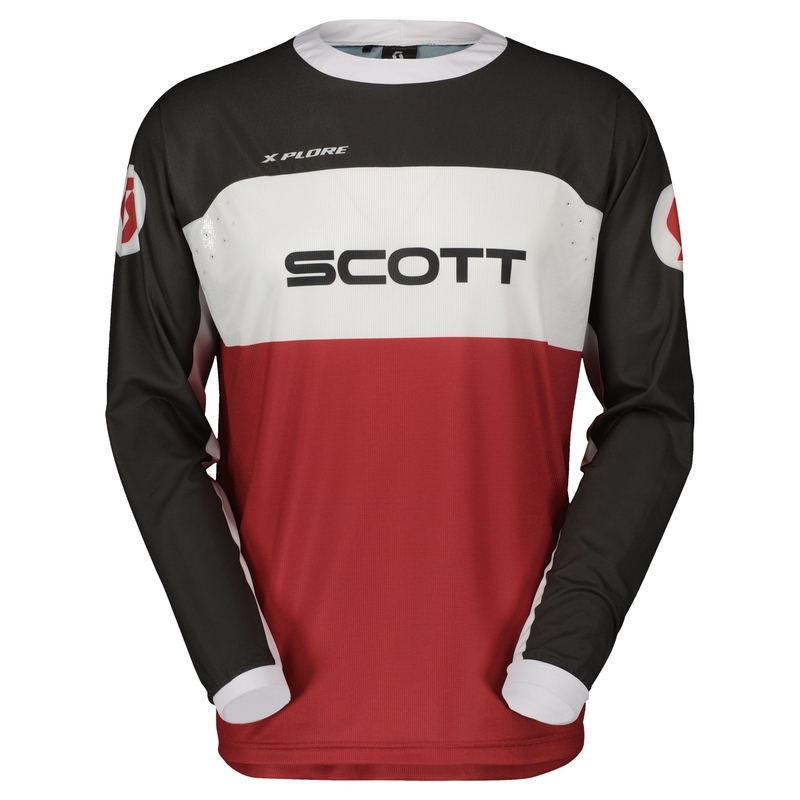 Motocross φανέλα Scott X-PLORE SWAP κόκκινο-μαύρο
