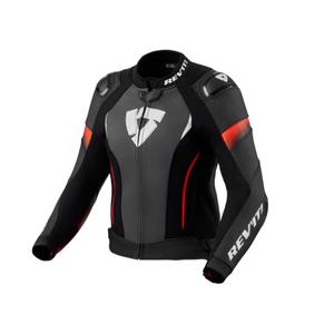 Γυναικείο Revit Xena 4 Pro Black-Fluo Red δερμάτινο μπουφάν μοτοσικλέτας