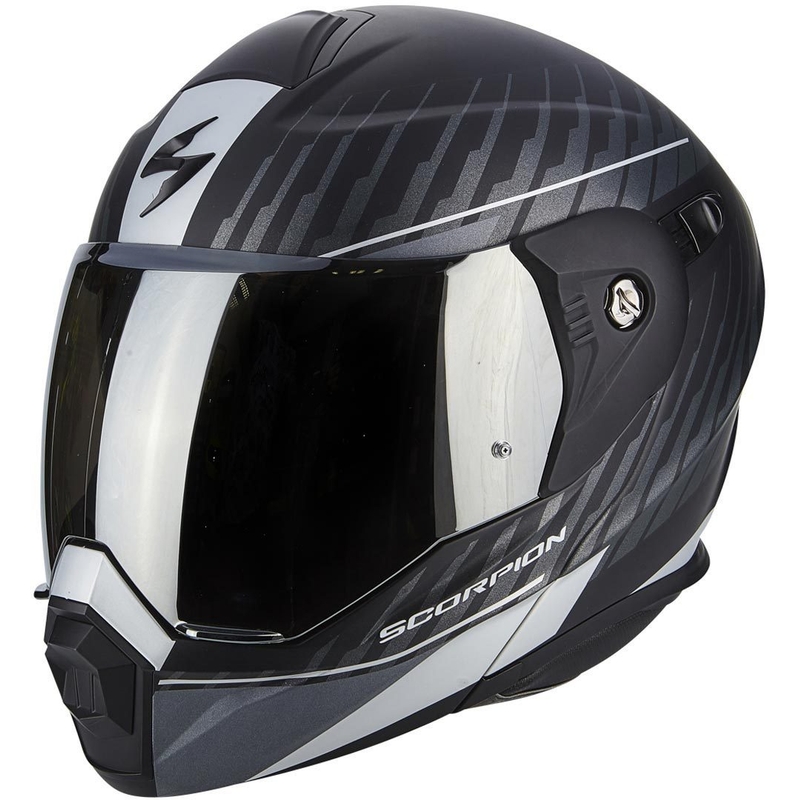 Výklopná enduro přilba Scorpion ADX-1 Dual matná černá-stříbrná výprodej