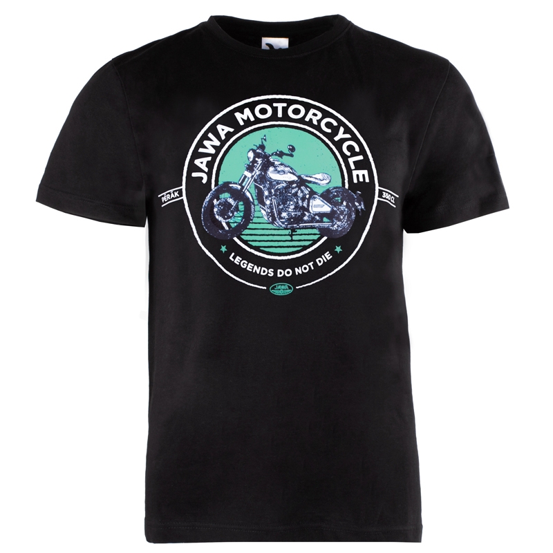 T-shirt JAWA Motorcycle μαύρο-πράσινο