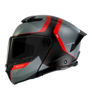 MT ATOM 2 SV EMALLA B15 κράνος μοτοσικλέτας ματ γκρι-μαύρο-κόκκινο