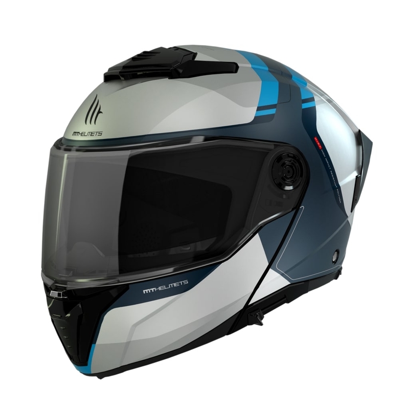 MT ATOM 2 SV EMALLA C17 κράνος μοτοσικλέτας ματ λευκό-μπλε-τυρκουάζ