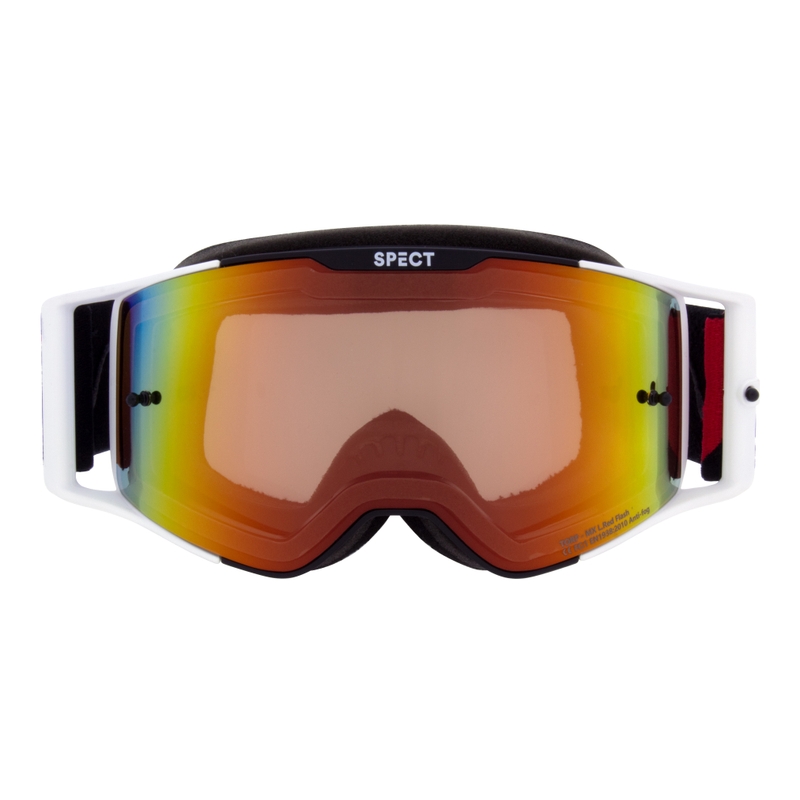 Γυαλιά motocross Red Bull Spect TORP μαύρο και λευκό με κόκκινο φακό