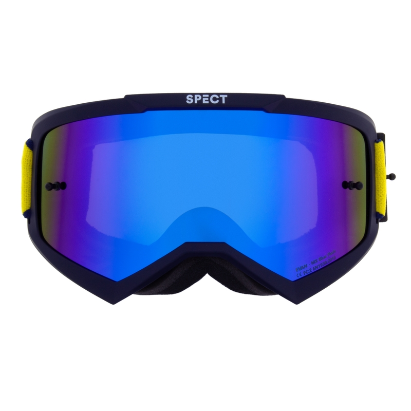 Γυαλιά motocross Red Bull Spect EVAN σκούρο μπλε με μπλε φακό
