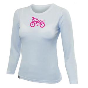 Γυναικείο T-shirt nanosilver® MOTOLADY λευκό - μακρυμάνικο
