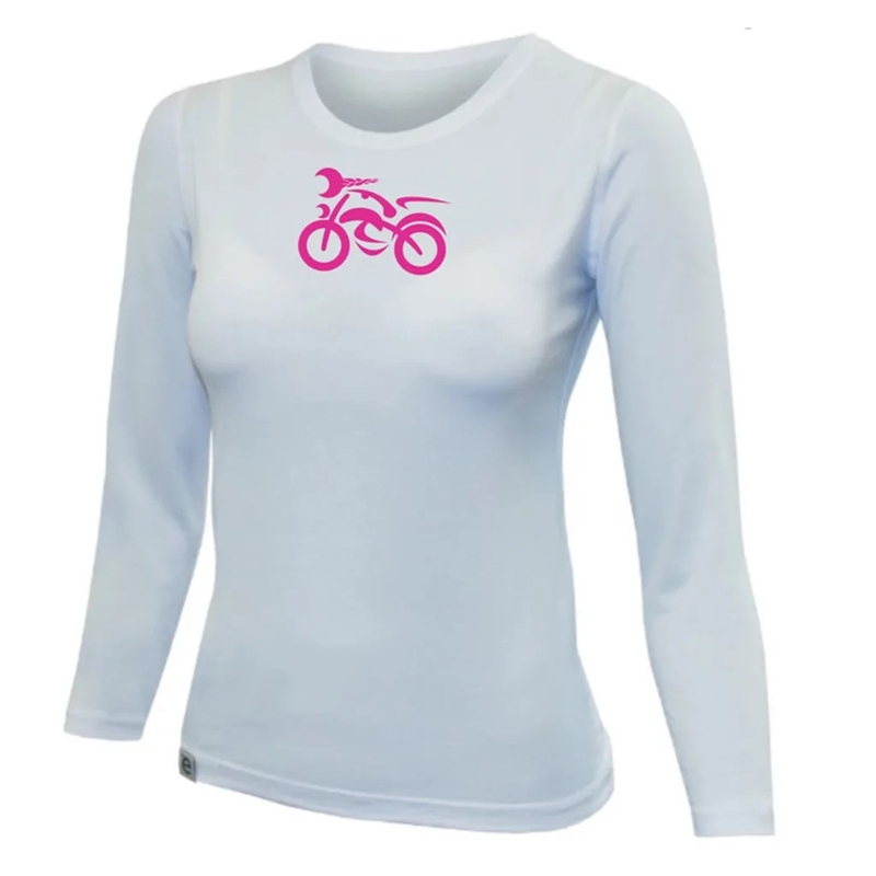 Γυναικείο T-shirt nanosilver® MOTOLADY λευκό - μακρυμάνικο