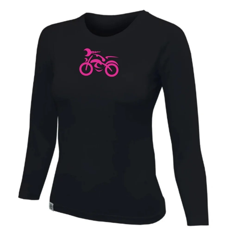 Γυναικείο T-shirt nanosilver® MOTOLADY μαύρο - μακρυμάνικο