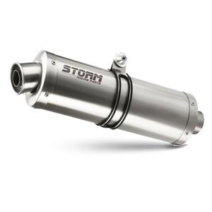 2 koncovky výfuku STORM GP Černá ocel