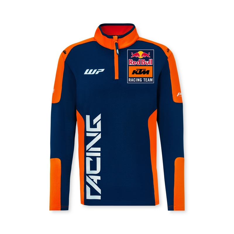 KTM Replica ομάδα μισό φερμουάρ πουλόβερ μπλε και πορτοκαλί προσφορά
