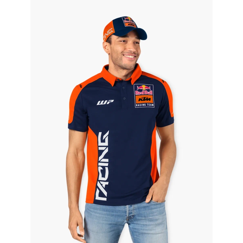 Πουκάμισο πόλο KTM Replica Team μπλε-πορτοκαλί προσφορά