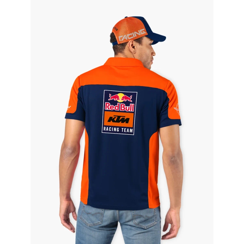 Πουκάμισο πόλο KTM Replica Team μπλε-πορτοκαλί προσφορά