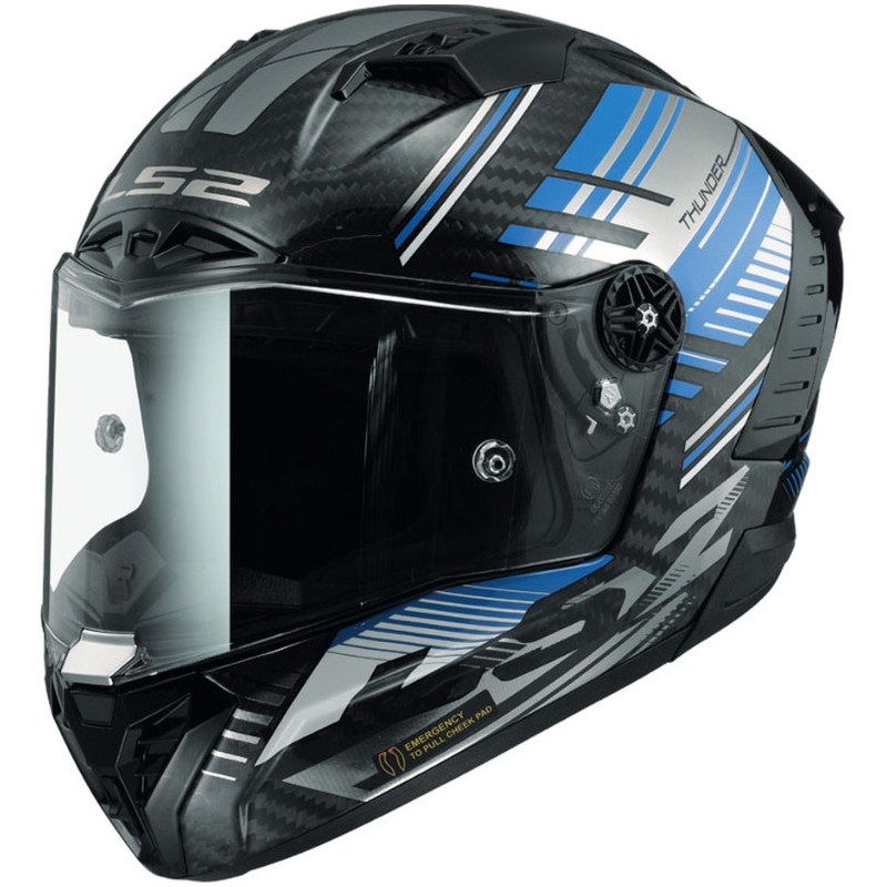 LS2 FF805 Thunder Carbon Volt Μαύρο-Μπλε Ακέραιο κράνος μοτοσικλέτας