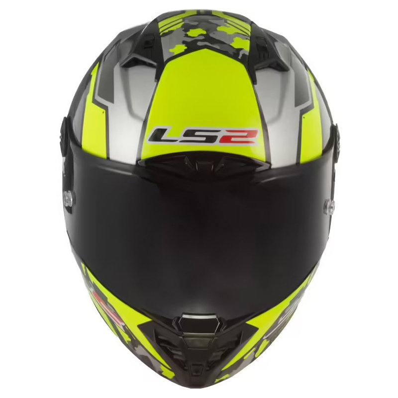 LS2 FF805 Thunder Carbon Space fluo κίτρινο-γκρι ενσωματωμένο κράνος μοτοσικλέτας
