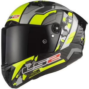 LS2 FF805 Thunder Carbon Space fluo κίτρινο-γκρι ενσωματωμένο κράνος μοτοσικλέτας