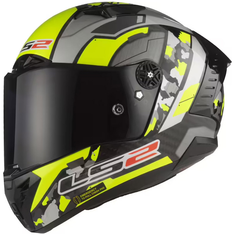 LS2 FF805 Thunder Carbon Space fluo κίτρινο-γκρι ενσωματωμένο κράνος μοτοσικλέτας