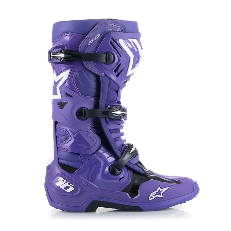 Μπότες μοτοσικλέτας Alpinestars Tech 10 μωβ-μαύρο-λευκό