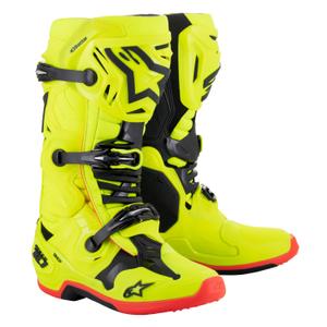 Alpinestars Tech 10 2024 Κίτρινο Fluo Κόκκινο Fluo Μπότες μοτοσικλέτας