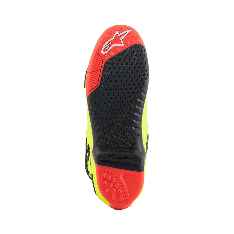 Μπότες μοτοσικλέτας Alpinestars Tech 10 κίτρινες φλούο-μαύρες-κόκκινες φλούο