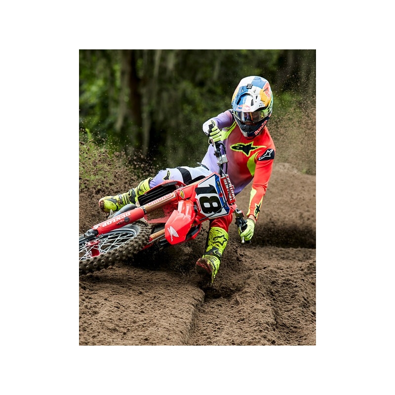 Μπότες μοτοσικλέτας Alpinestars Tech 10 κίτρινες φλούο-μαύρες-κόκκινες φλούο