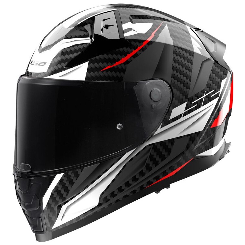 LS2 FF811 Vector II Carbon Savage λευκό-κόκκινο-γκρι ενσωματωμένο κράνος μοτοσικλέτας