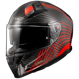 LS2 FF811 Vector II Carbon Flux Black-Red Integral κράνος μοτοσικλέτας
