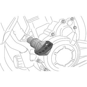 Spare nylon puck with rubber end PUIG R12 pro šroub M10 bílý s šedou gumou