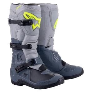 Alpinestars Tech 3 light grey-black-fluo yellow μπότες μοτοσικλέτας