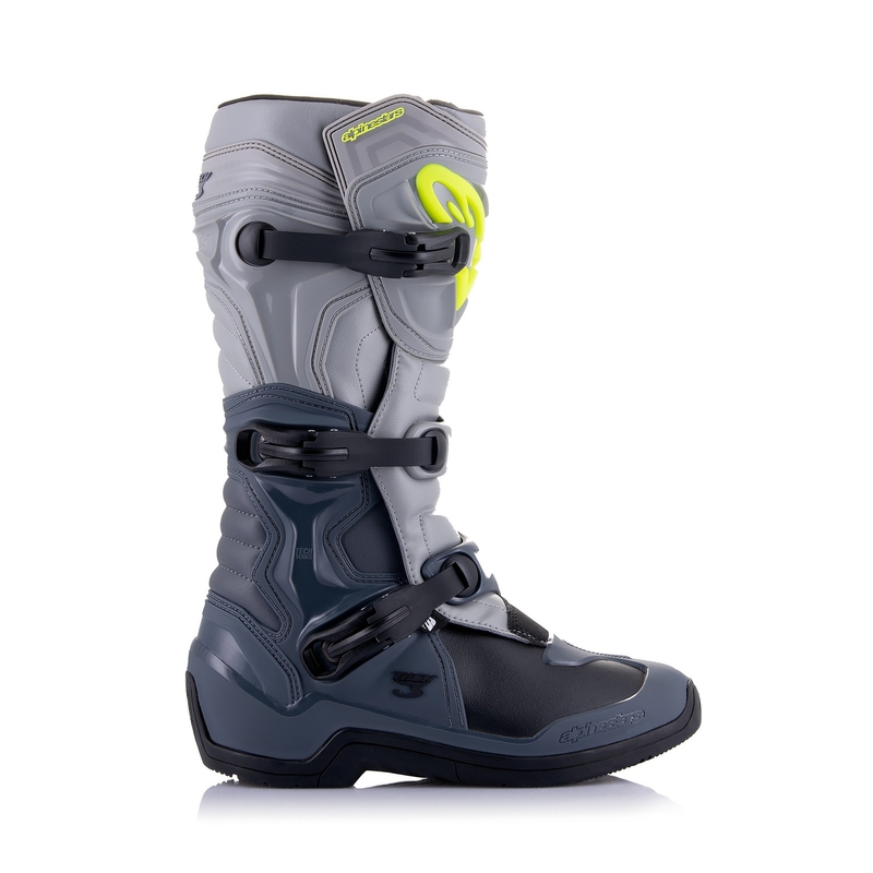 Alpinestars Tech 3 light grey-black-fluo yellow μπότες μοτοσικλέτας