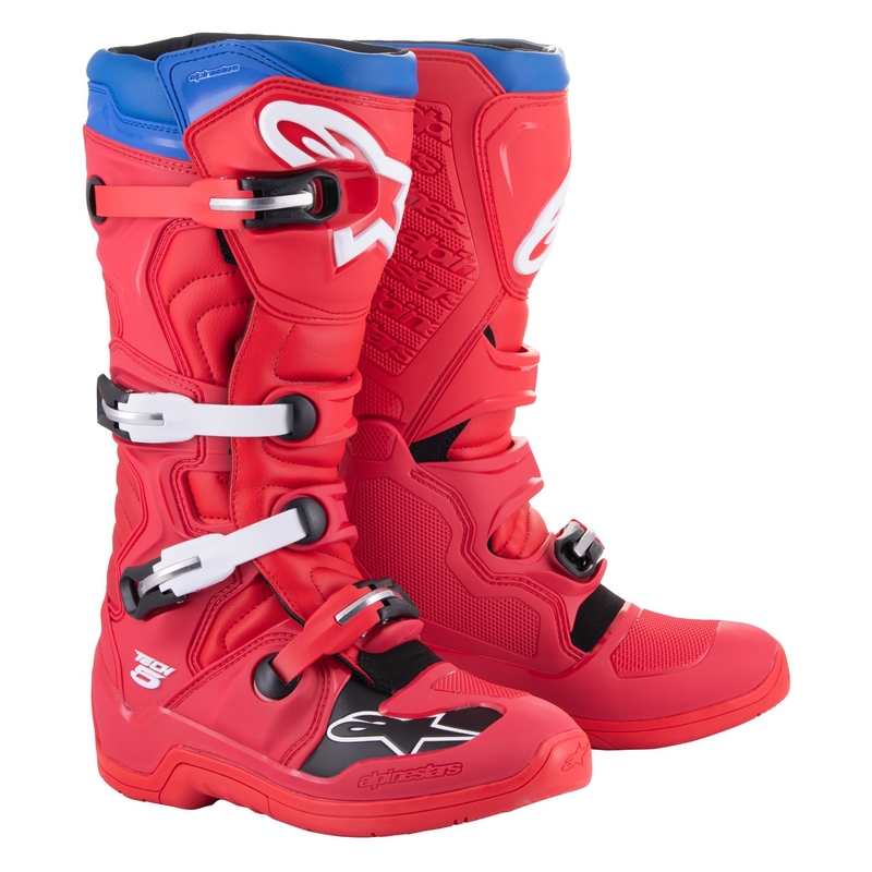 Μπότες μοτοσικλέτας Alpinestars Tech 5 κόκκινο-μπλε-άσπρο-μαύρο
