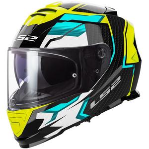 LS2 FF800 Storm II Tracker μαύρο-φλούο κίτρινο ενσωματωμένο κράνος μοτοσικλέτας