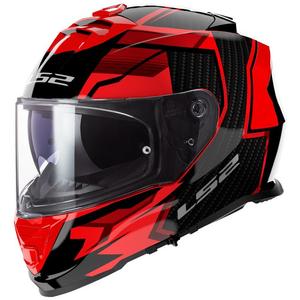 LS2 FF800 Storm II Tracker μαύρο και κόκκινο ενσωματωμένο κράνος μοτοσικλέτας