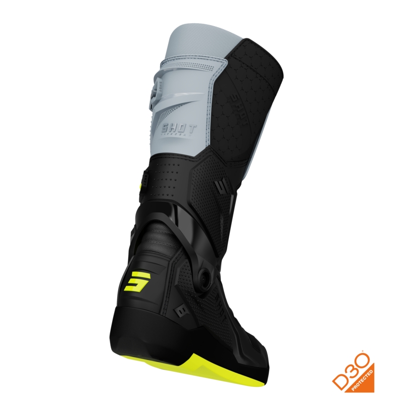 Shot Race 8 μαύρες-γκρι-γκρι-κίτρινες μπότες μοτοσικλέτας