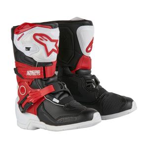 Alpinestars Tech 3S Kids 2024 Μαύρες, λευκές και κόκκινες μπότες μοτοσικλέτας για παιδιά