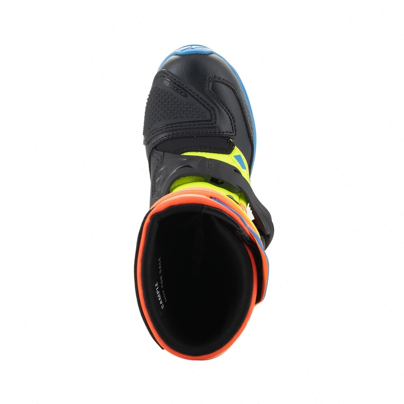 Alpinestars Tech 3S Kids Fluo Orange-Blue-Fluo Yellow-Black Μπότες μοτοσικλέτας για παιδιά