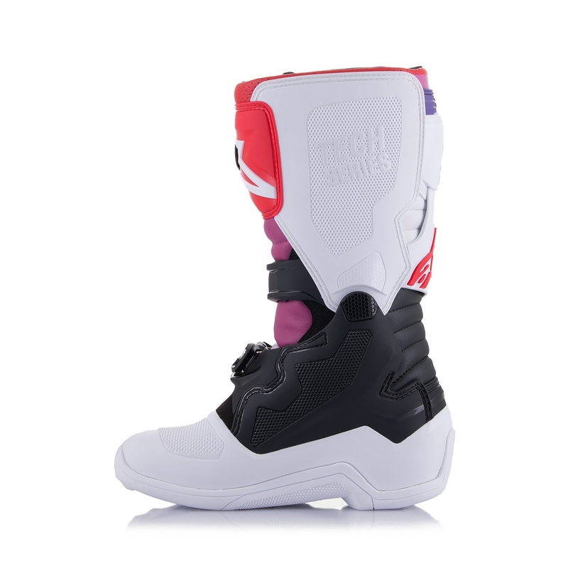 Μπότες Motocross Alpinestars Tech 7 S για Παιδιά Λευκό-Μαύρο-Κόκκινο-Μπλε-Μωβ