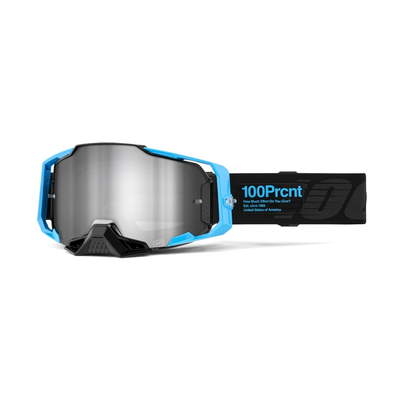 Γυαλιά motocross 100% ARMEGA Barely 2 μπλε-μαύρο (καθρέφτης ασημί plexi)