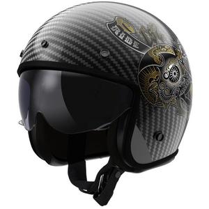 Ανοιχτό κράνος μοτοσικλέτας LS2 OF601 Bob II Carbon Custom Black Gloss