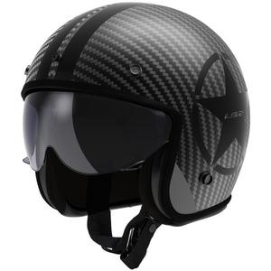 Ανοιχτό κράνος μοτοσικλέτας LS2 OF601 Bob II Carbon Star Μαύρο Ματ