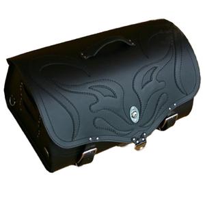 RSA K22 Black Demon μαύρη δερμάτινη τσάντα μοτοσικλέτας 42 l