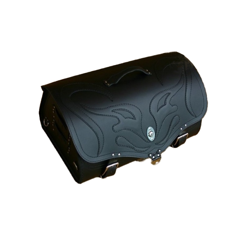 RSA K22 Black Demon μαύρη δερμάτινη τσάντα μοτοσικλέτας 42 l