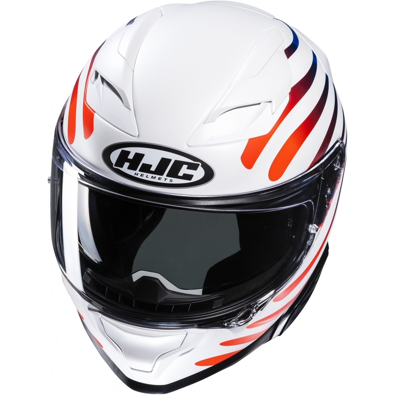Ενσωματωμένο κράνος μοτοσικλέτας HJC F71 Zen MC21SF λευκό και ουράνιο τόξο