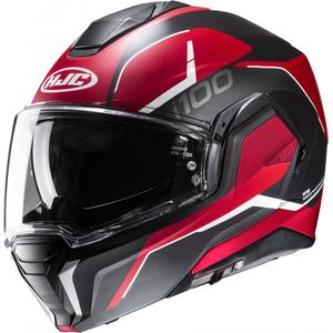 HJC i100 Lorix MC1SF μαύρο-κόκκινο αναδιπλούμενο κράνος μοτοσικλέτας
