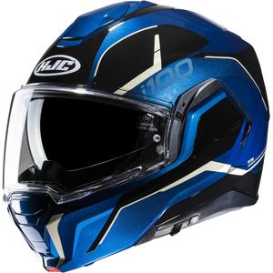HJC i100 Lorix MC2 μαύρο-λευκό-μπλε αναδιπλούμενο κράνος μοτοσικλέτας