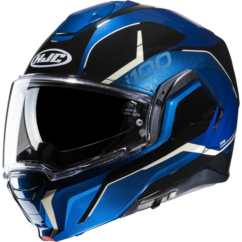HJC i100 Lorix MC2 μαύρο-λευκό-μπλε αναδιπλούμενο κράνος μοτοσικλέτας