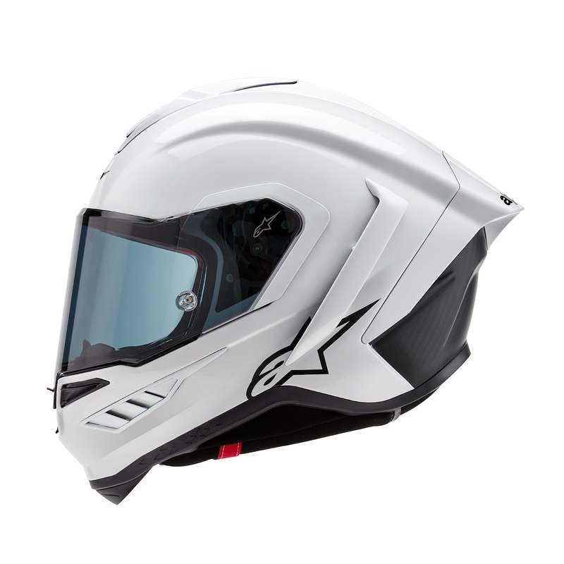 Alpinestars Supertech R-10 Solid carbon λευκό ματ ολοκληρωμένο κράνος μοτοσικλέτας