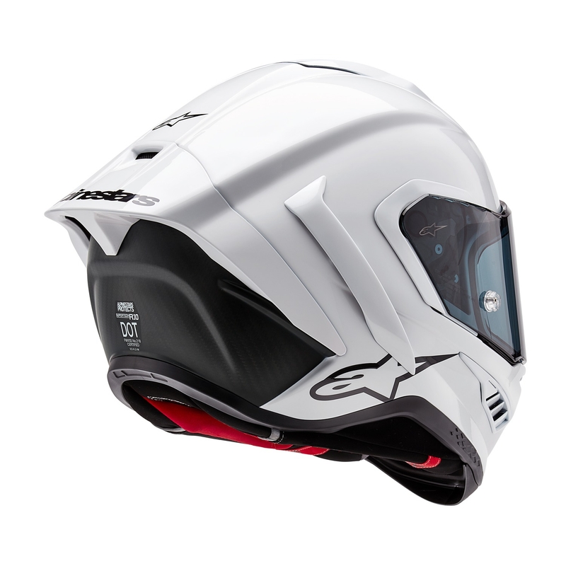 Alpinestars Supertech R-10 Solid carbon λευκό ματ ολοκληρωμένο κράνος μοτοσικλέτας