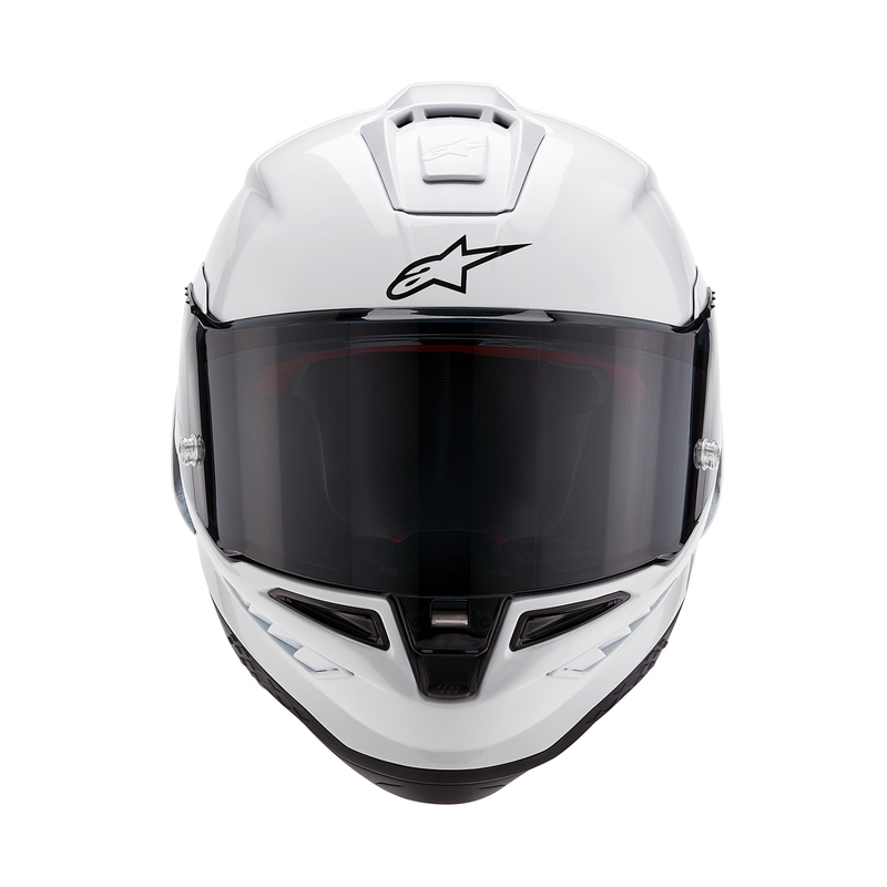 Alpinestars Supertech R-10 Solid carbon λευκό ματ ολοκληρωμένο κράνος μοτοσικλέτας