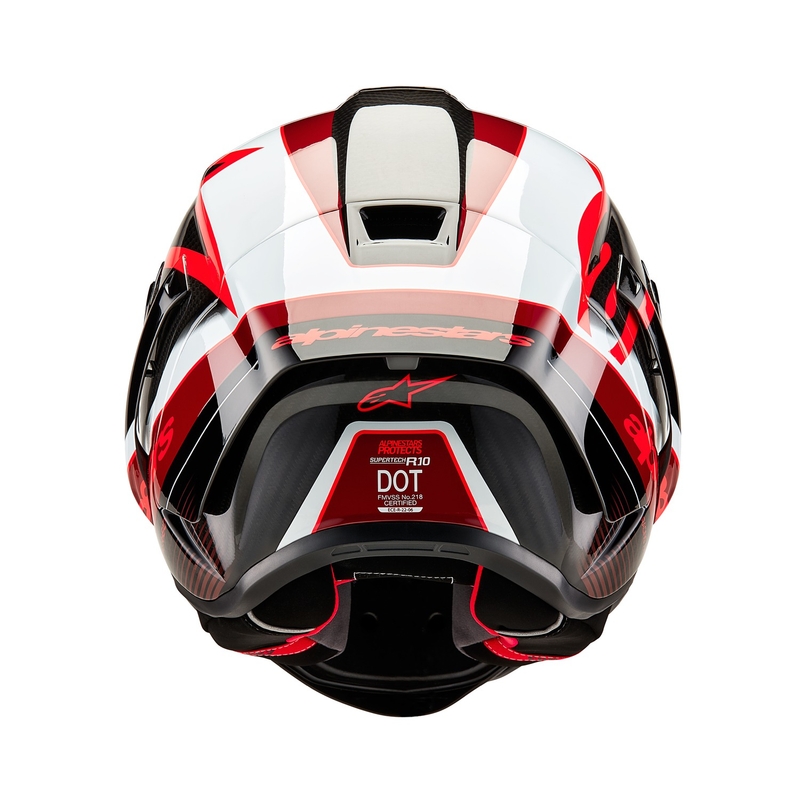Alpinestars Supertech R-10 Team carbon κόκκινο και λευκό κράνος μοτοσικλέτας