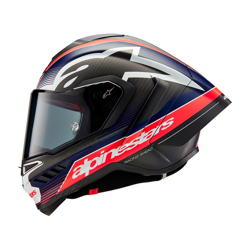 Κράνος μοτοσικλέτας full face Alpinestars Supertech R-10 Team carbon fluor κόκκινο-μπλε-λευκό ματ